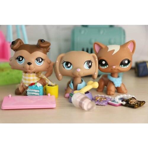 Pets Short hair cat 1170 909 Dachshund Brown Collie 893 Figure Pet Shop Rare With Accessories