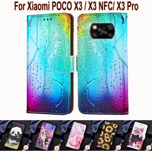 Flip Cover For Xiaomi POCO X3 NFC Case Phone Back Shell Wallet Leather Funda Case For Mi Pocophone X3 Pro Etui Hoesje Capa Coque