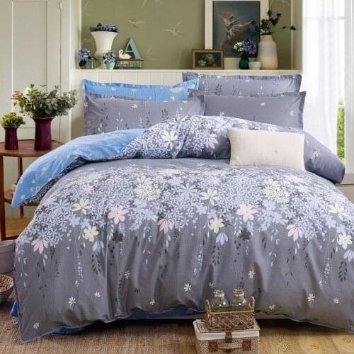 Jeefttby Home Textile Autumn Dark-color Flower Series Bed Linens 4pcs Bedding Sets Bed Set Duvet Cover Bed Sheet Pillowcase Set