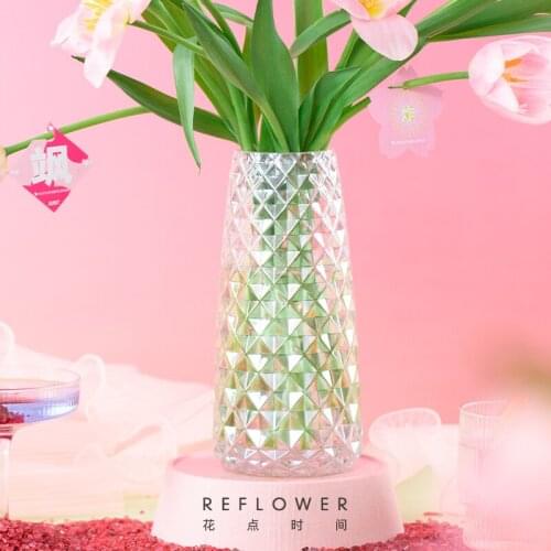 Creative Glass Vases Flower Arrangements Fashion Elegant Vases Desk Retro Accessories Doniczki Ozdobne Home Decor DI50HP