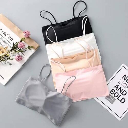 Q Fashion Tank Crop Top Sexy for Summer Ice Silk Wrapped Chest Elastic Women No Steel Ring Korean Style Female Sports Underwear