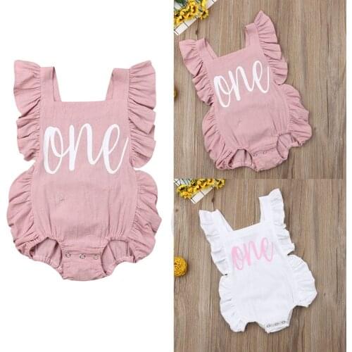 Newborn Infant Baby Girls Summer New Cute Sweet Sleeveless Solid Causal Bodysuits Summer Baby Girls Princess Party Beach Clothes