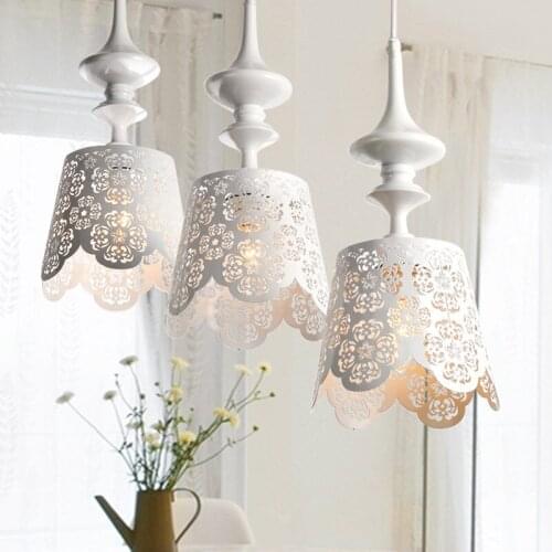 NEW freeshipping EMS Pendant Lights pastoral long painting frosted glass droplight three spreaders restaurant is ZCL