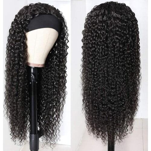 Deep Curly Wave Headband Wigs for Black Women Synthetic Wigs Brazilian Loose Deep Wave Wig Machine Made Wigs HeadBand InstyleFas