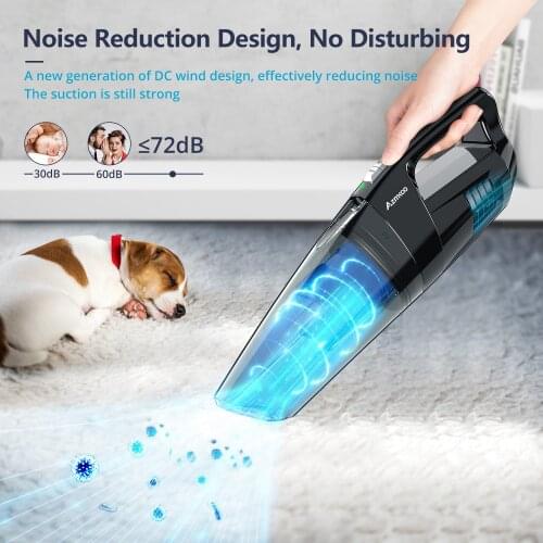 Azmkoo Portable Wireless Vacuum Cleaner 9000Pa Powerful Suction Low Noise 72dB Lavable HEPA Cleaner For Home Interior Clean