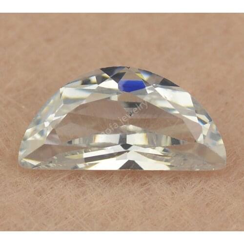 Sale 2X5~6x12mm 5A Loose White Color Semilune Synthetic Cubic Zirconia Stone Half Moon Shape Zircon Beads CZ Gems For Jewelry
