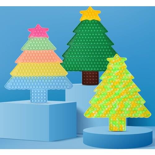 Big Size Christmas Tree Decompression Toys Silicone Push Bubble Fidget Toys Anti-Stress Stress Reliever Toys for Adult Children