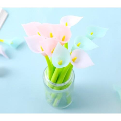48PCS Common Calla Gel Pens Silicone Plant Stylish Pen Color Changing Learning Stationery Creative Pen Kawaii School Supplies