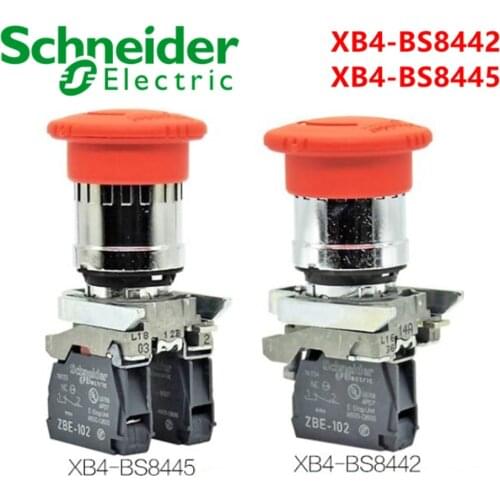 Schneider XB4-BS8442 XB4-BS8445 Emergency stop button switch 22mmΦ / 44mm ZBE-101 ZBE-102 height new original