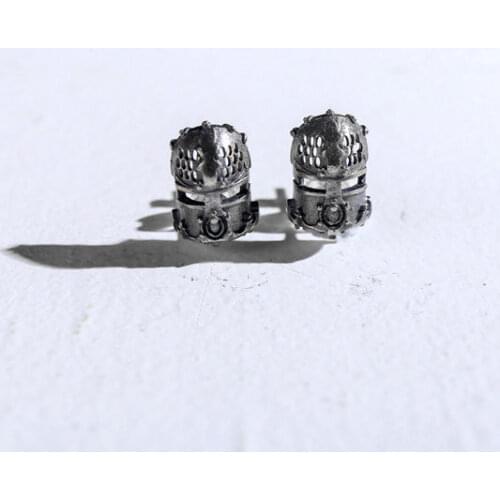 Retro Silver Color Mask Skull Stud Earrings for Men Womens Earrings Viking Pirate Gothic Earrings Punk Hip Hop Jewelry Gifts