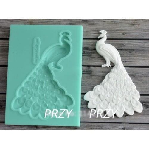 Peacock silicone fandont birthday cake biscuits decoration chocolate mold