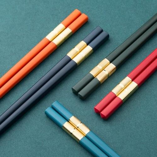 Alloy Pointed Anti-slip Chopsticks Household Japanese Chopsticks One Person One Color Chopsticks Moisture-proof Alloy Chopsticks