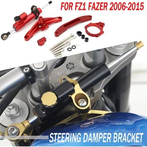Stabilizer Steering Damper Bracket Support Mounting Set For Yamaha FZ1 FAZER 2006 2007 2008 2009 2010 2011 2012 2013 2014 2015