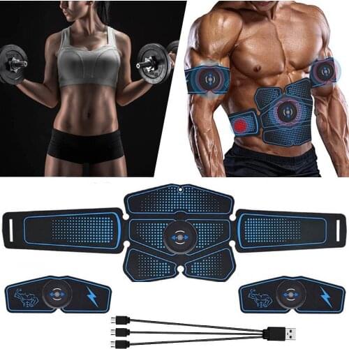 USB Charged Gym Home Stimulator Muscle Toner EMS Press Trainer Abdomen Electrostimulation Fitness Workout Muscle Toning Belt