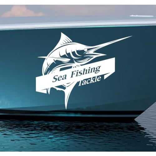 Go Fishing Sticker Vinyl Marlin Hunter Swordfish Decal Bucket Tackle Shop Fishhook Fish Tank Boat Box CarFishing1008