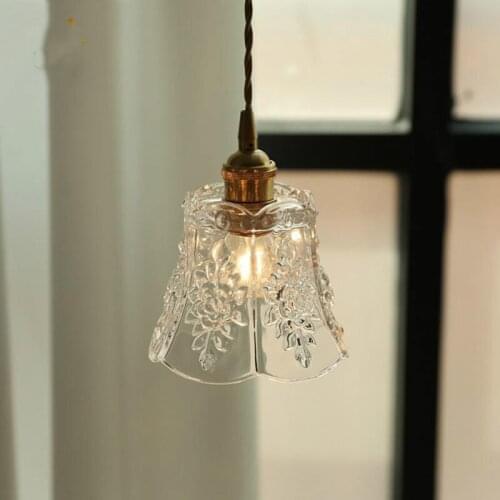Japanese Style Glass Pendant Lamp Restaurant Bar Bedroom Bedside Pendant Lights Entrance Porch Balcony Bay Window Hanging Lights