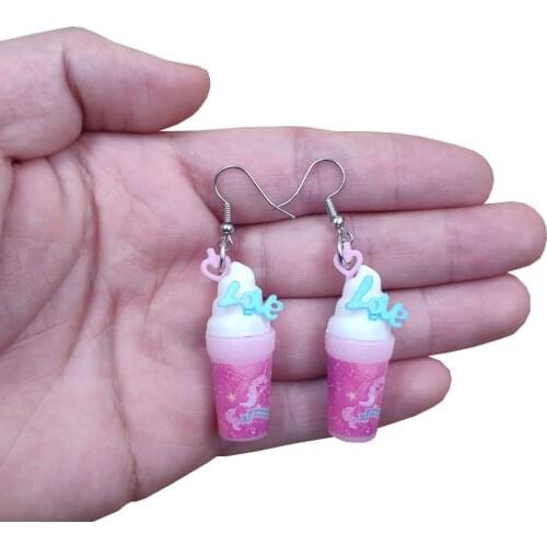 Korean Style Unique Simulated Alternative Cute Funny Ice Cream Drop Earrings Women Female Birthday Jewelry Party Gift DA003