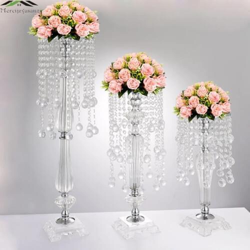 10Pcs/Lot New Wedding Road Lead 73CM/29.5'' Tall Acrylic With Crystal Europe Wedding Centerpiece Event Party Deco Mariage 6