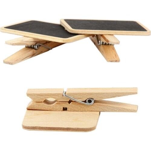 1000pcs Mini Blackboard Chalkboard Pegs Wooden Message Labels Holder Clips Wedding Home Decorative Events Party Supplies SN1409