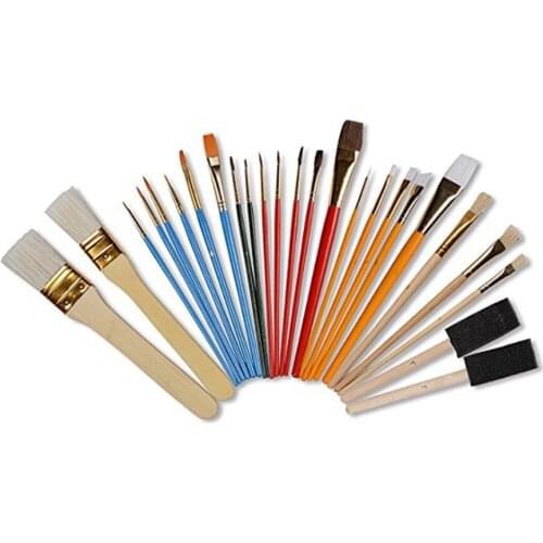 25pcs/set Professional Paint Brush Set Miniature Art Acrylic Oil Watercolor Paintbrush Drawing Oil Painting Pen Brush Supplies