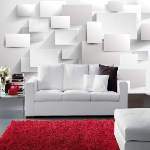 Beibehang Embossed Cubic Abstract Photo Wallpapers 3D Wallpapers Large Wall Murals for Custom White Brick Background Wall paper