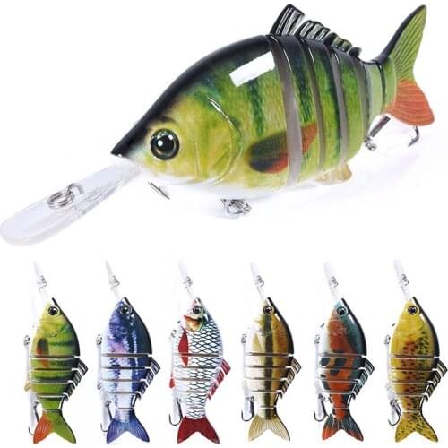 6pc Jointed Minnow Wobbler Fishing Lure With Lip 6segement 15cm 31.5g Hard Fishing Tool 4# Hook Tackles