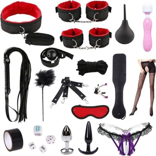 68UD Adult Bed Game Set Safety Womens Mens Comfortable Bondage Romance BDSM Sexx Toys Kit Blindfold Breast Clamp Rope
