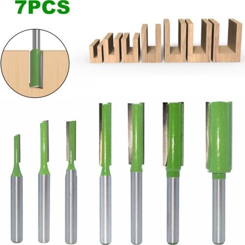 7pcs 6mm Shank Single Double Flute Straight Bit Milling Cutter for Wood Tungsten Carbide Router Bit