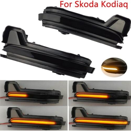 Car Accessories Dynamic LED Side Rearview Mirror Turn Signal Light Indicator For SKODA KAROQ 2017-2020 KODIAQ 2016-2020