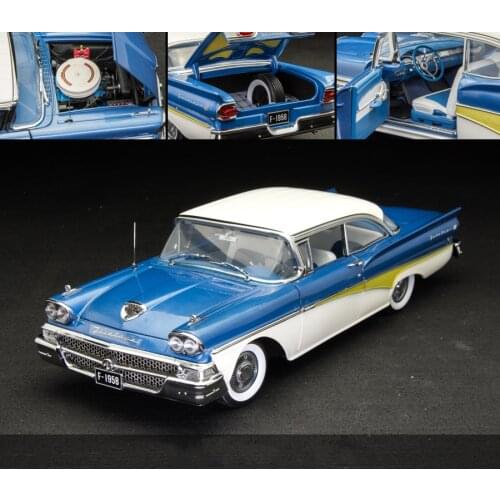 Diecast1:18 Scale Ford Fairlane 500 Platinum Edition Classic Car Simulation alloy car model display collection souvenir toy show