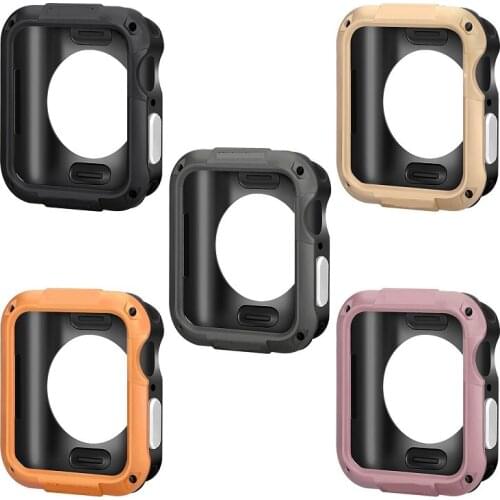 For Apple iwatch 6 5 4 3 2 44MM 42MM 40MM 38MM All-inclusive Watch Case Anti-fall TPU+PC Integrated Protective Shell With Screen