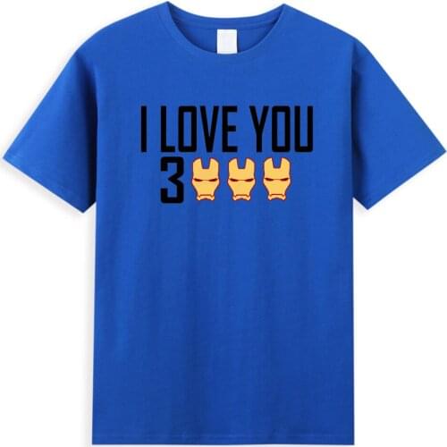 Disney Marvel Superhero T-Shirts I Love You 3000 Times Thanks Tony Stark Men T Shirt Summer New Style Tops Tees Iron Man T-shirt