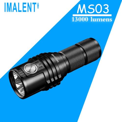 Imalent MS03 Type-C Rechargeable 21700 Battery LED Flashlight 13000 lumens Powerful EDC Torch Lanterns with Floodlight Spotlight