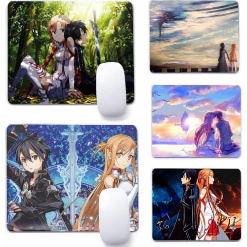 Kirito Asuna Sword Art Online Mouse Pad Deskpad Gaming Writing Desk Mat Keyboard Mats For Office Home Computer Mousepad
