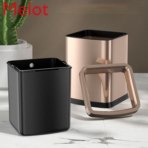 Non-Lid Pressure Ring Trash Can Household Large Stainless Steel Living Room Bathroom Card Paper Kitchen