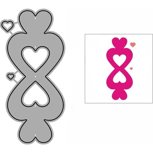 New Symmetrical Love Hearts Craft Embossing Mold 2021 Metal Cutting Dies for DIY Decor Scrapbooking Album Card Making No Stamps