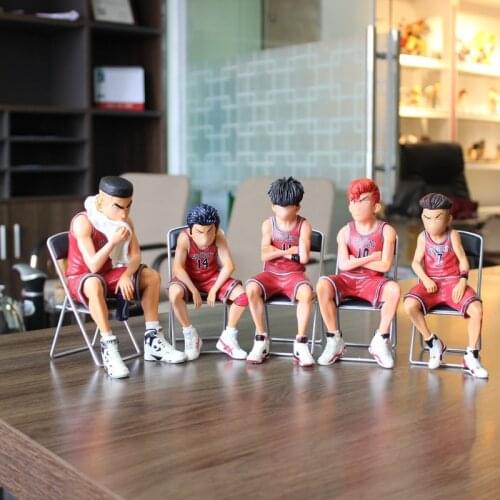 New GK Red Chair Slamdunk Action Figure Anime Shohoku Hanamichi Sakuragi Rukawa Kaede Slam Dunk PVC 15-17CM Model Toy Doll 5pcs