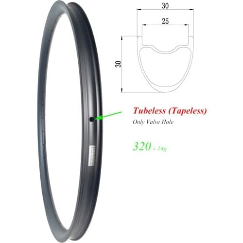 320g SUPER LIGHT 29er MTB XC 30mm TUBELESS carbon rim 30mm deep TAPELESS UD matte glossy 24H 28H 32H 29in gravel mountain wheel