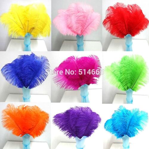 Wholesale ostrich feather AAA Quality 100pcs/lot WHITE Ostrich drab feathers 12-14" 30-35CM wedding feathers centerpieces