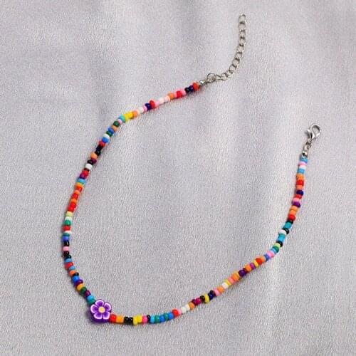 Boho Rice Beads Star Pendant Necklaces For Women Girls Bohemian Trendy Style Colorful Beaded Necklace Fashion Jewelry Gifts