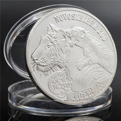 Animal Coin King of Beasts Tiger Commemorative Coin Commemorative Medal Silver Coin British Queens Head Crafts Collectibles