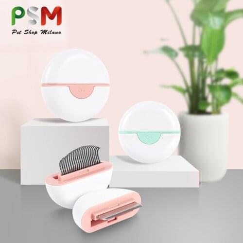 PSM Hair Removal turn on Hair clumps Comb for Cats Stainless Steel Round Head Cat Brush Pet Products cat accessories