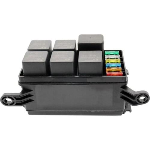12V Marine 6-Way Caja Fusibles Reles Fuse Relay Box 6-Slot Blade Holder Block Plastic for Motor-Home Automotive Car Accessories