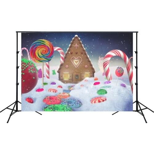 Christmas Backdrop Noel Party Banner Photography candyland Candy Canes Donut cabin Background Kids Photo Booth Studio portrait