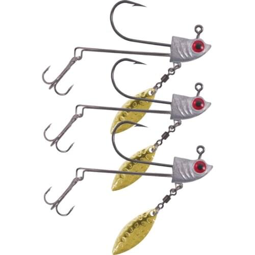 3PCS/4PCS Fish Head Jigging Hook 7g 10g 14g 20g 28g Bass Fishing Tackle Worm Barbed Strong Sharp Hooks 3D Eye For Saltwater Carp