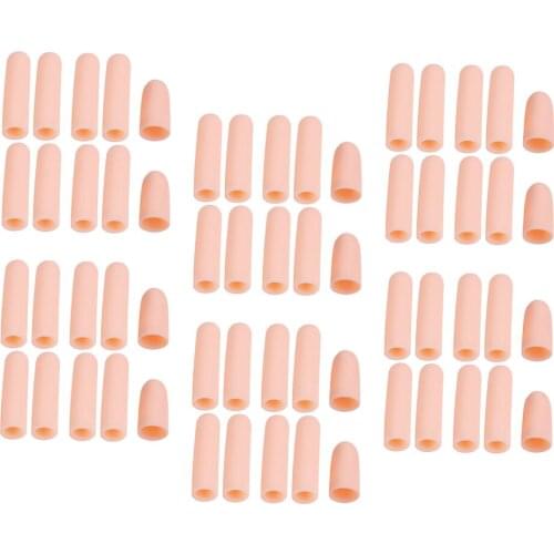 60 Pcs Thumb Arthritis Protectors Splint Silicone Gel Finger Sleeve Caps