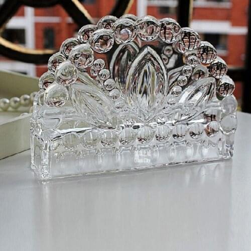 Nordic Vintage Transparent Glass Tissue Holder Home Napkin Holder Hotel Cafe Storage Rack Tower Holder Servilletero