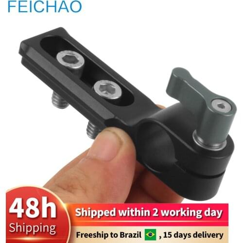 Standard Rod Clamp Single Hole 15mm with NATO Safety Rail 1/4 Screws Quick Release Universal for DSLR Camera Cage Rig Top Handle