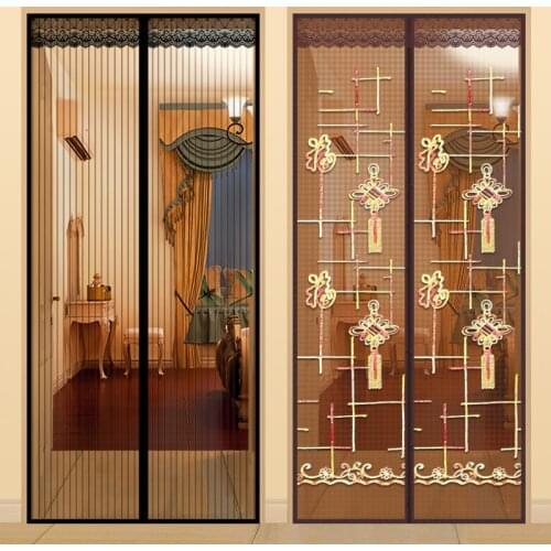 Hands Free Magnetic Screen Door Curtain Full Frame Door Hook & Loop Bug Screen Mesh Curtain Keep Bugs Mosquitos Out