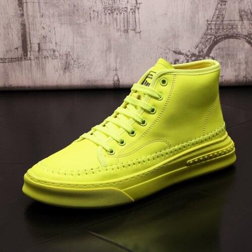 British Mens White Leisure Shoes High Top Fashion Forward Street Hip Hop Shoes Younger Casual Platform Daily Zapatos 38-43 ERRFC